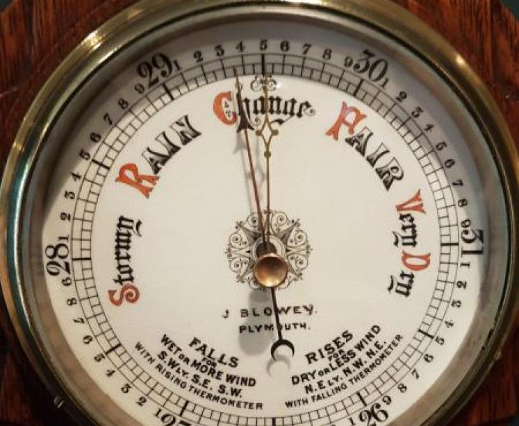 Small Victorian Oak Banjo Barometer - Image 5