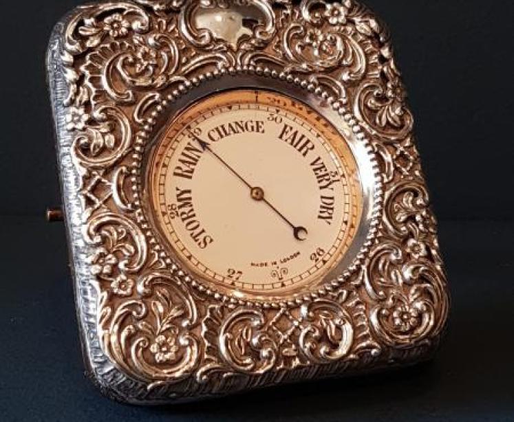 Early Victorian Silver Desktop Barometer - Image 1