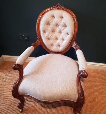 Victorian Walnut Framed Arm Chair