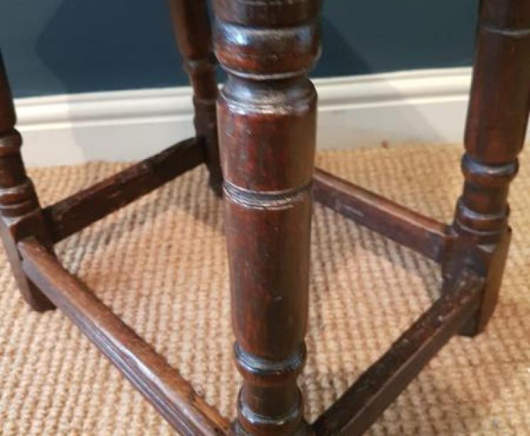 Period Oak Joint Stool - Image 5
