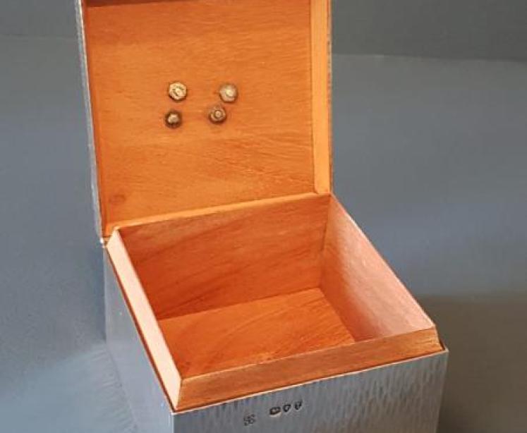 Victorian Silver Fox Planished Silver Table Box - Image 5