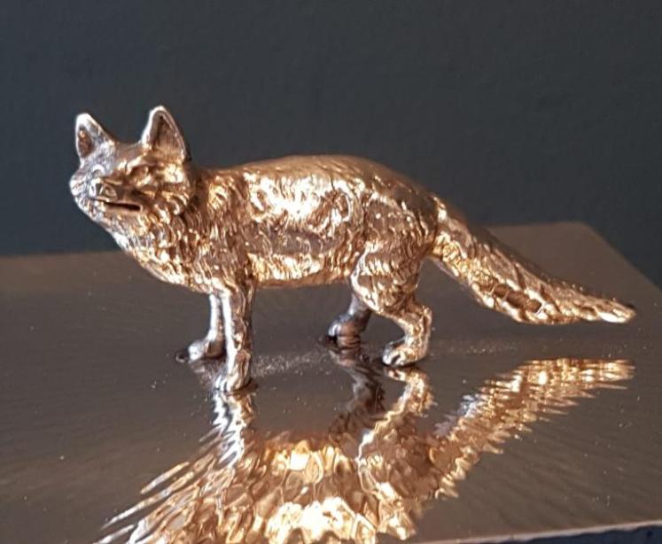 Victorian Silver Fox Planished Silver Table Box - Image 7