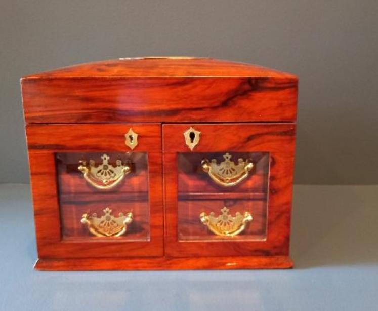 Superb Victorian Figured Walnut Jewellery Box - Image 5