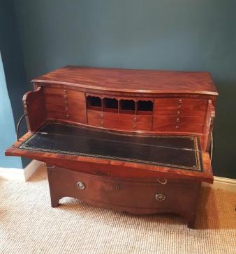 George III Serpentine Fronted Secretaire Chest