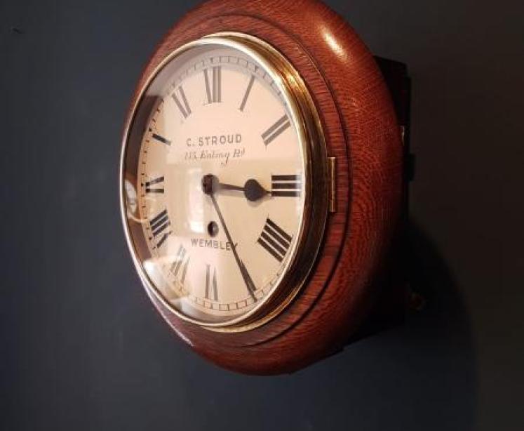 Victorian Oak Cased 8" Dial Clock - Image 2