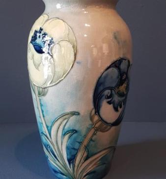 Rare Moorcroft Big Poppy on Celandon Ground Vase