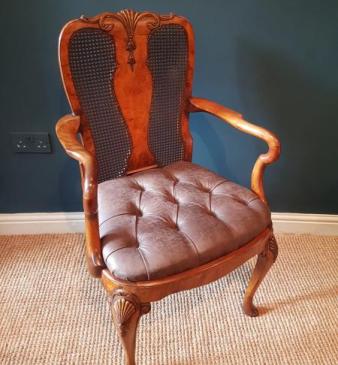 Edwardian Walnut Elbow Chair
