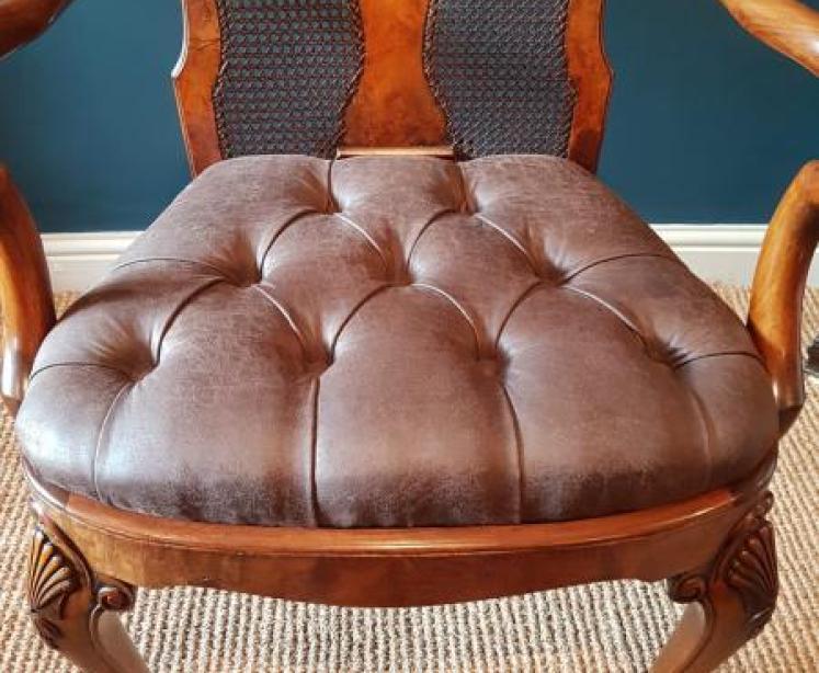 Edwardian Walnut Elbow Chair - Image 2