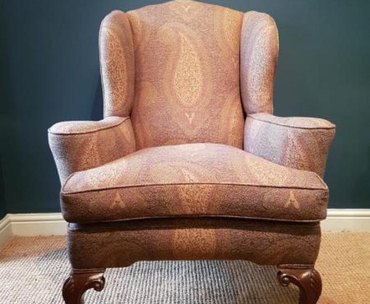 Superb Quality Edwardian Wing Back Arm Chair - Image 7