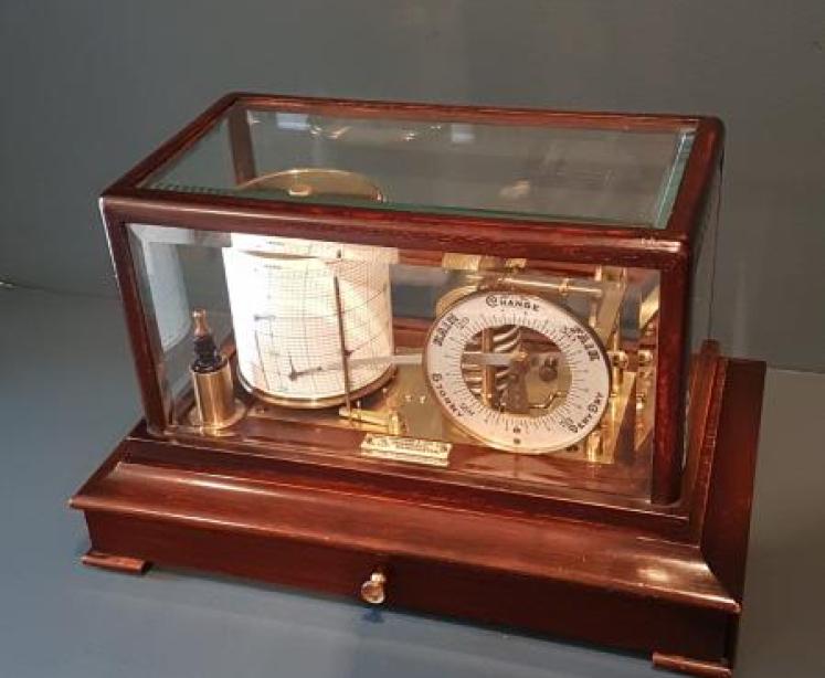 Edwardian Mahogany Barograph - Image 4
