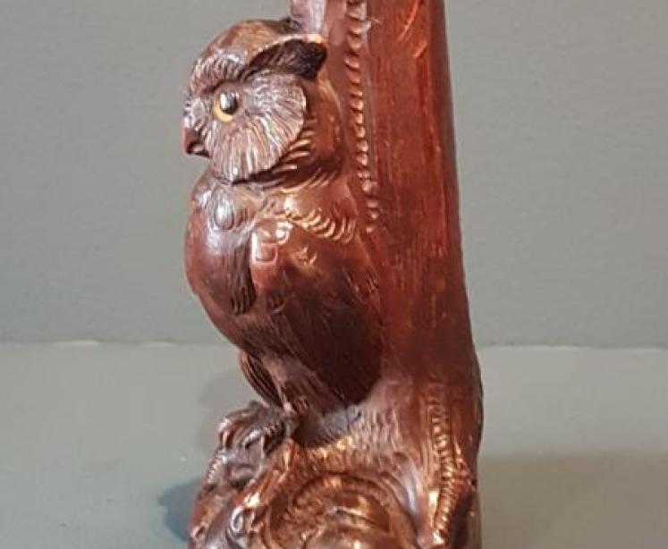 Victorian Black Forest Owl Spill Vase - Image 3