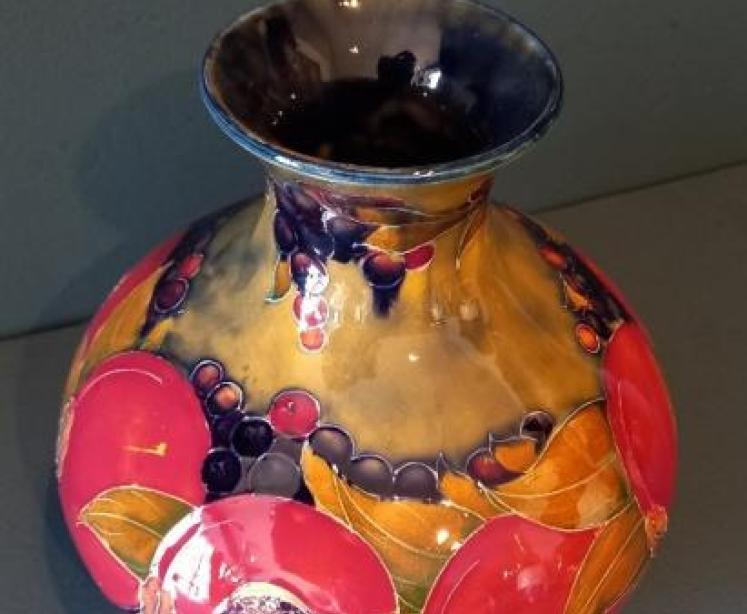 Early Moorcroft Ochre Ground Pomegranate Vase - Image 5