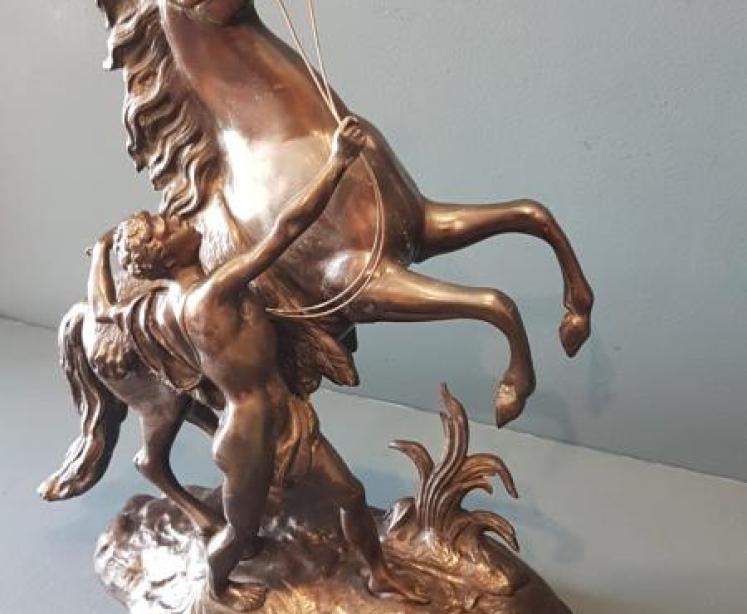 Pair of Bronze Marly Horses - Image 2