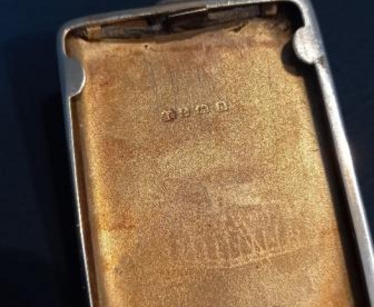 Fine George V Period Silver & Lilac Enamel Match Case - Image 5