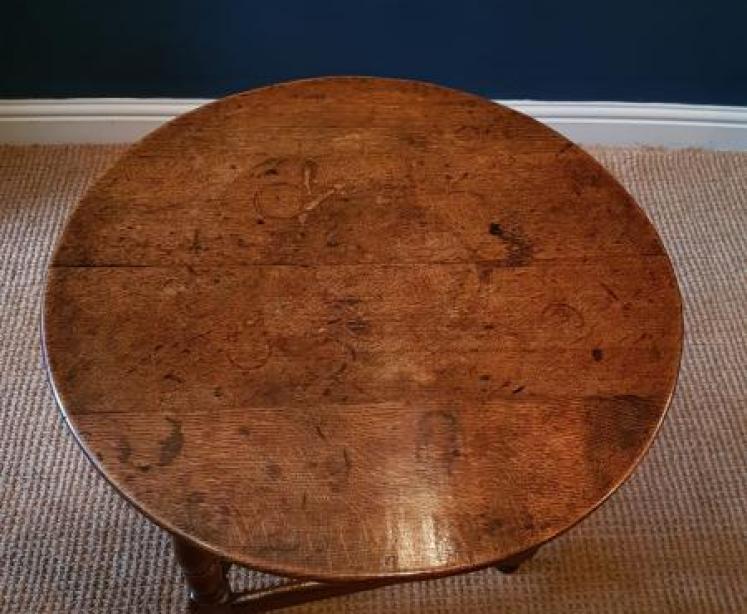 George III Oak and Ash Cricket Table  - Image 5