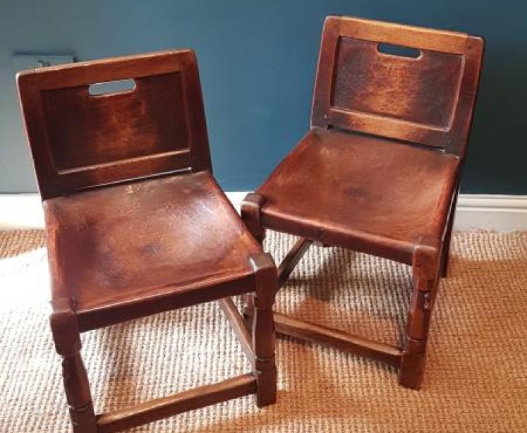 Outstanding Pair of 1930's Mouseman Bootroom Chairs - Image 3