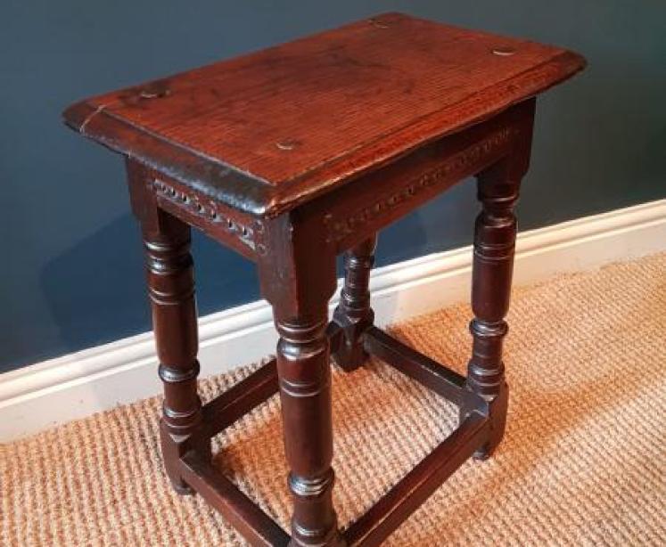 Charles I Oak Joint Stool - Image 1