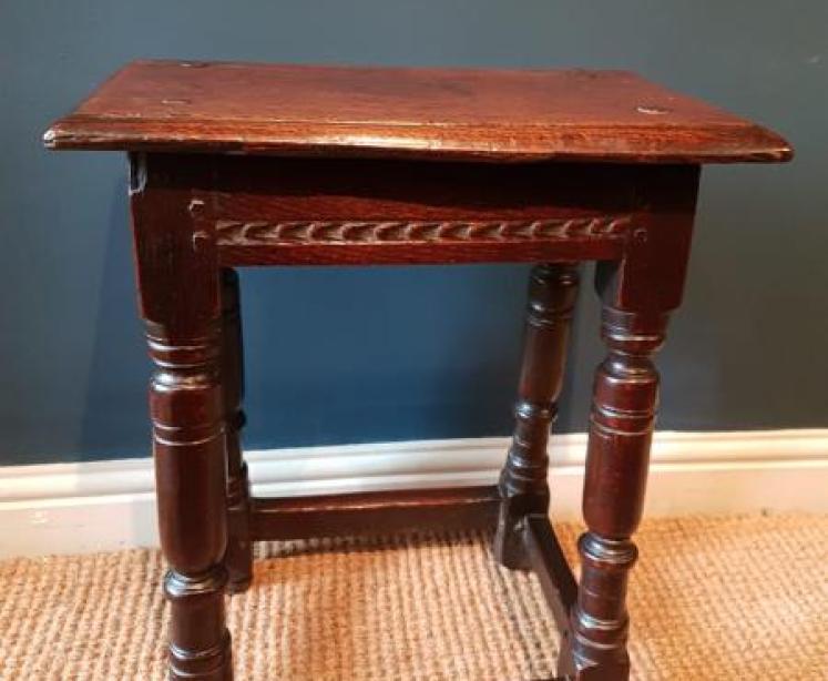 Charles I Oak Joint Stool - Image 2