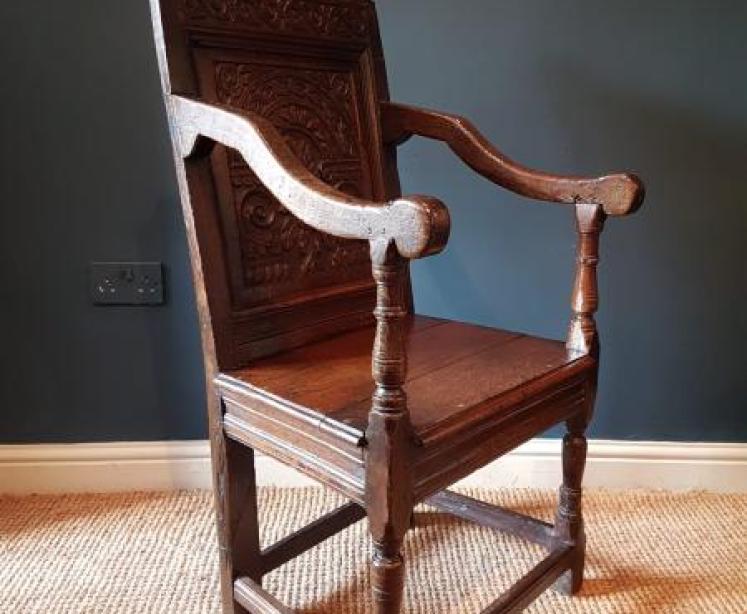 Superb Charles I Oak Wainscot Chair - Image 3