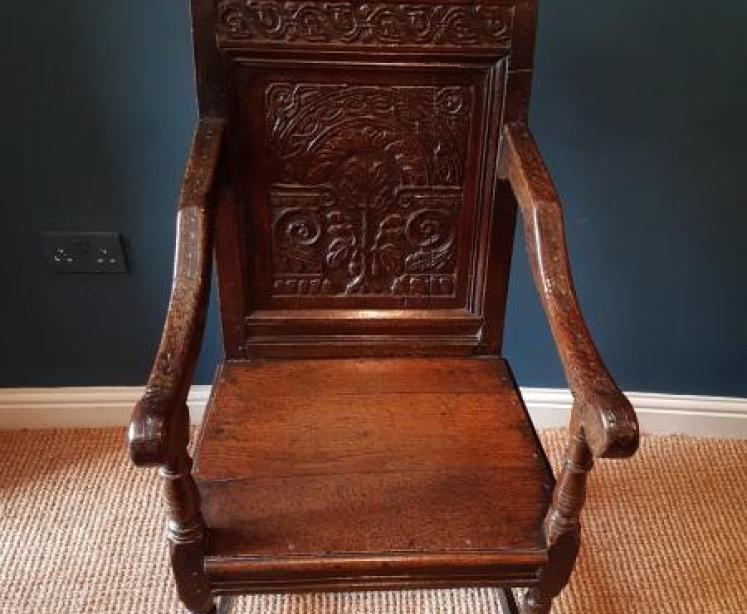 Superb Charles I Oak Wainscot Chair - Image 7