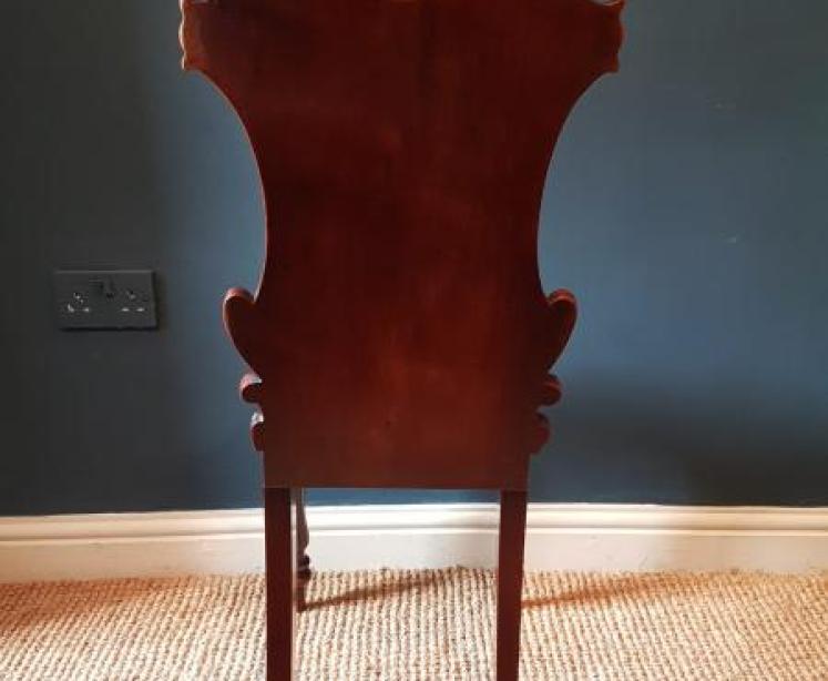 Pair of William IV Mahogany Crested Hall Chairs  - Image 4