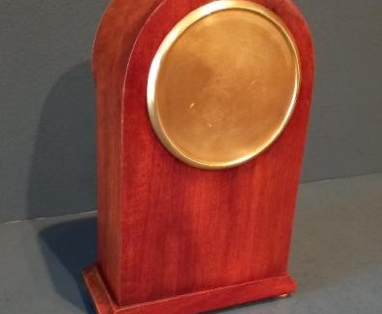 Edwardian Period Bow Fronted Inlaid Mantel Clock - Image 5