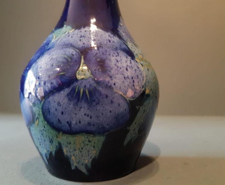 Early Moorcroft Blue Pansy Vase - Image 3