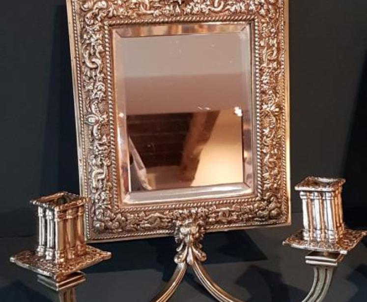 Matching Pair of Victorian Mirror Back Wall Sconces - Image 3
