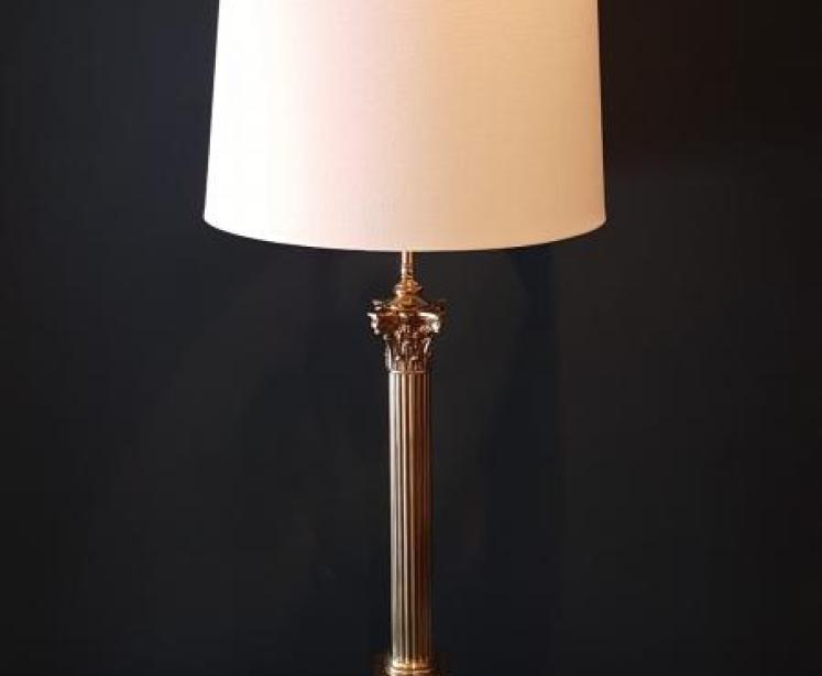 Impressive Edwardian Brass Corinthian Column Lamp - Image 7
