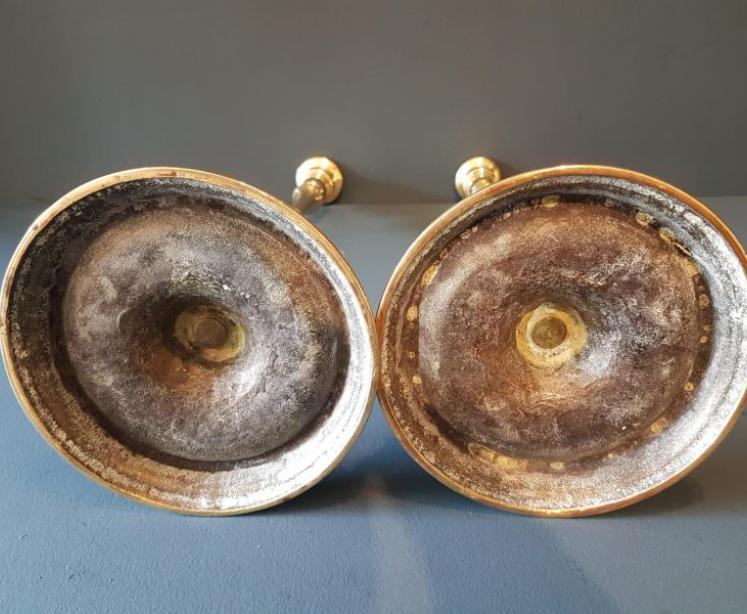 Large Pair of Victorian Brass Candlesticks - Image 4