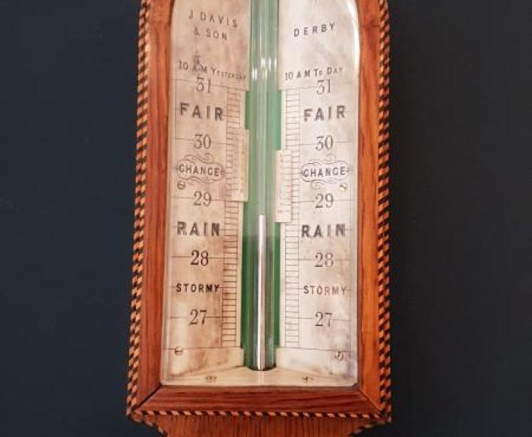 Victorian Oak Derby Stick Barometer  - Image 2
