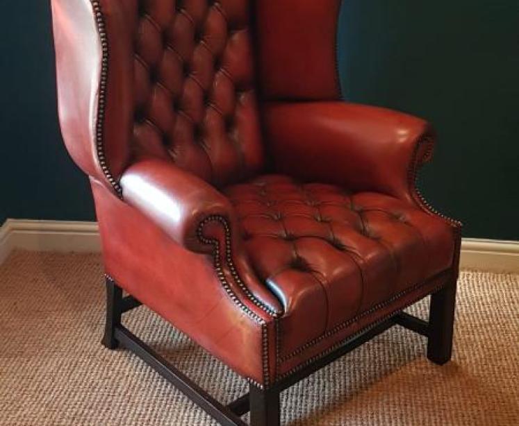 1920's Leather Chesterfield Arm Chair - Image 1