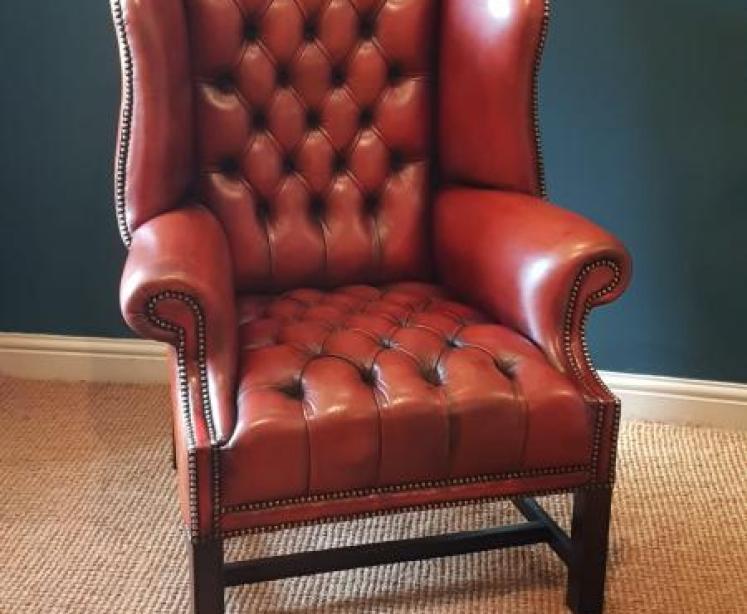 1920's Leather Chesterfield Arm Chair - Image 2