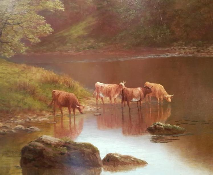 Large William Mellor Oil on Canvas On The Warfe - Image 2