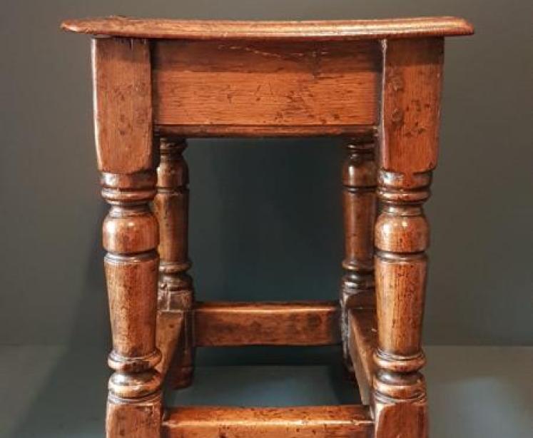George II Style Oak Joint Stool  - Image 4