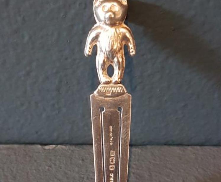 Solid Silver Teddy Bear Bookmark  - Image 1