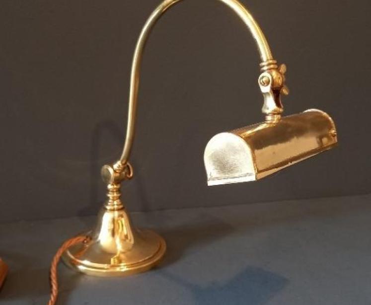 Edwardian Period Brass Adjustable Desk Lamp - Image 3