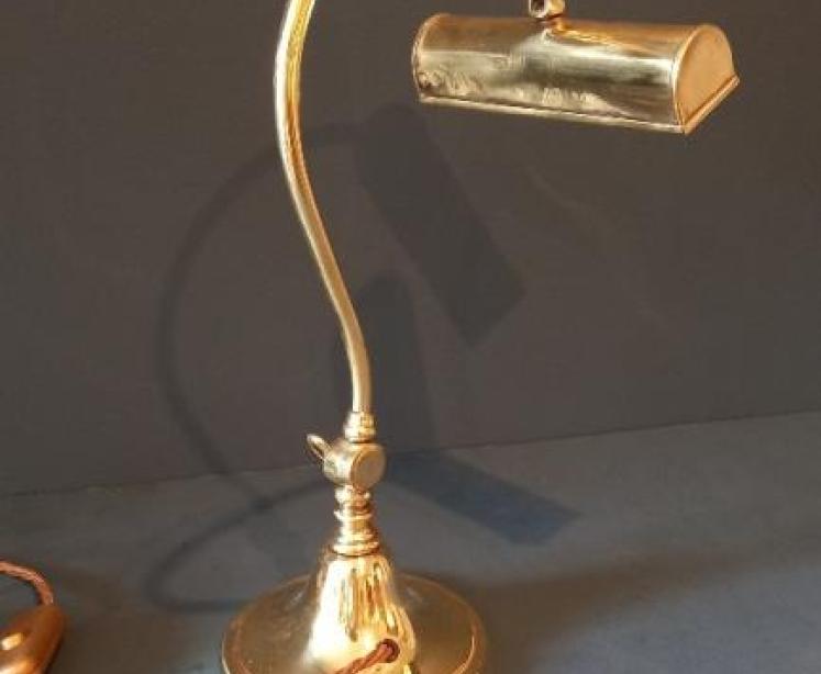 Edwardian Period Brass Adjustable Desk Lamp - Image 7