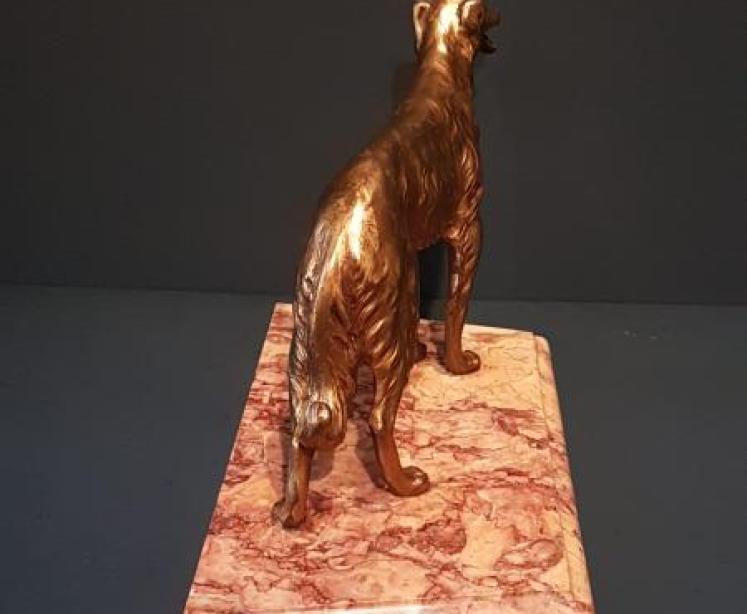 Late Victorian Gilt Brass Model of a Saluki - Image 2