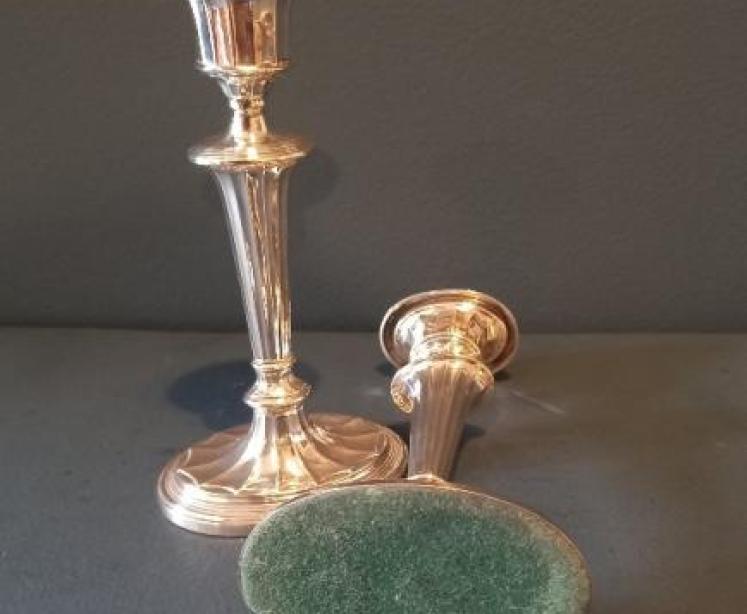 Pair of Edwardian Silver Classical Style Candlesticks - Image 6