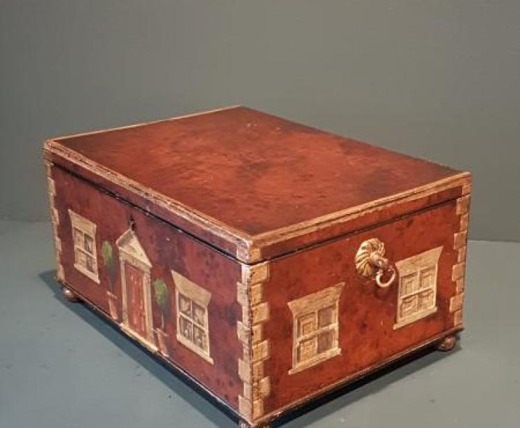 Superb Victorian Painted Country House Jewellery Box - Image 3