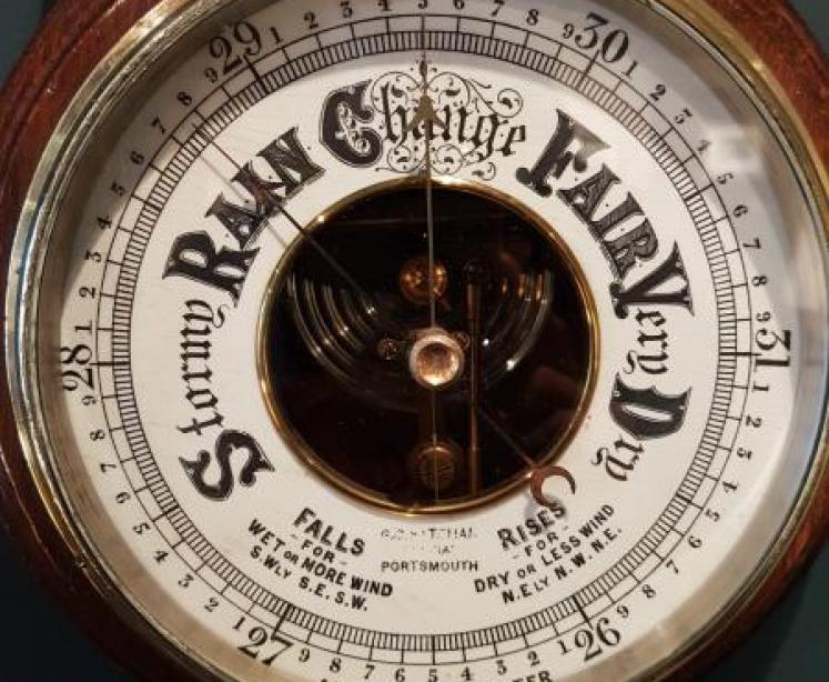 Victorian Carved Oak Banjo Barometer With Skeletonised Movement - Image 3