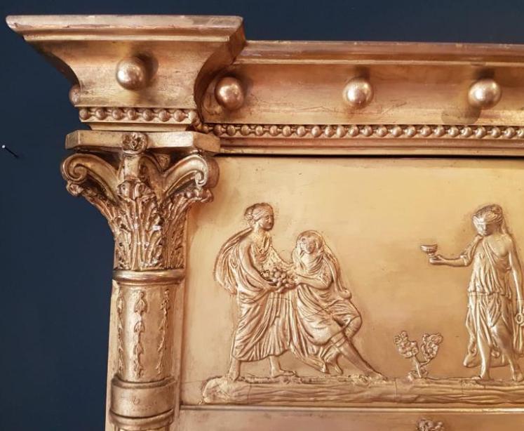 Superb Early Victorian Timber Gilt Over Mantel Mirror  - Image 2