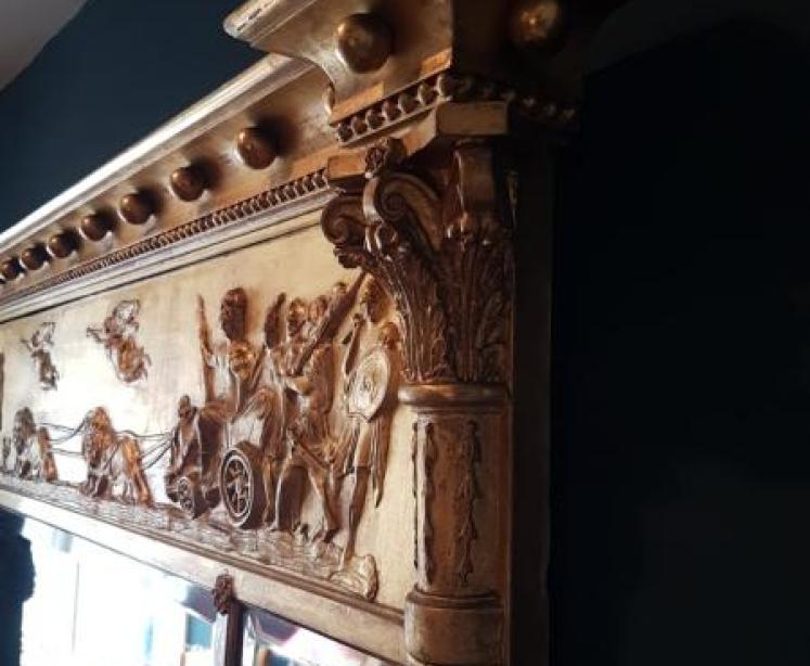 Superb Early Victorian Timber Gilt Over Mantel Mirror  - Image 4