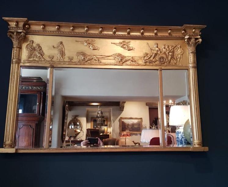 Superb Early Victorian Timber Gilt Over Mantel Mirror  - Image 6