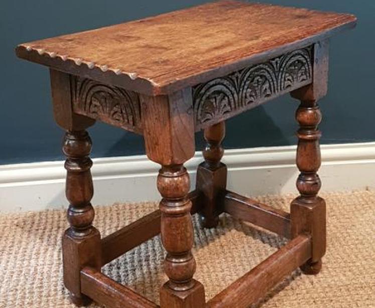 George I Style Oak Joint Stool  - Image 1