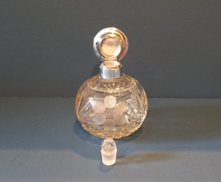 George VI Period Silver & Blue Enamel Scent bottle - Image 5