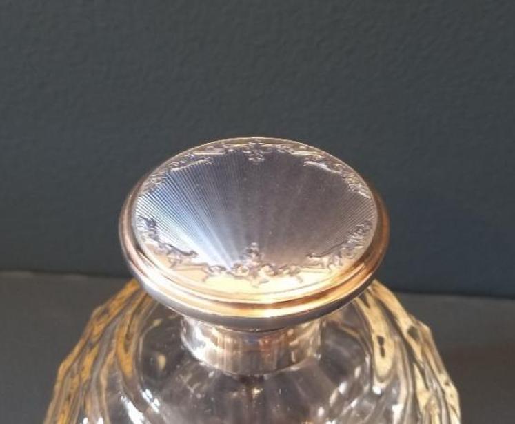 George V Silver & Pale Blue Enamel Scent Bottle - Image 3