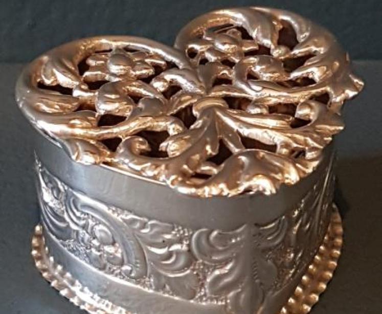 Victorian Silver Heart Shaped Pot Pourri - Image 1