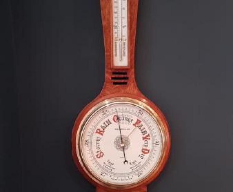 Arts and Crafts Oak Hull Barometer - Image 1
